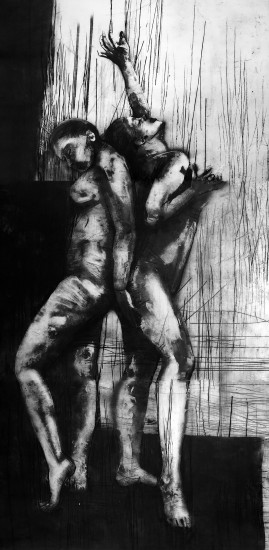 Reakcja | algrafia | 100 x 200 cm