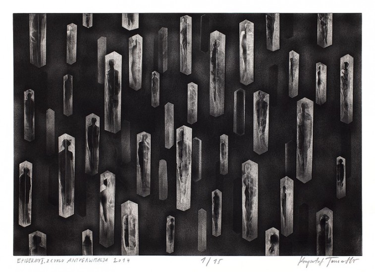 Epidermy I, z cyklu Antygrawitacja | alintaglio | 70×99 cm | 2014