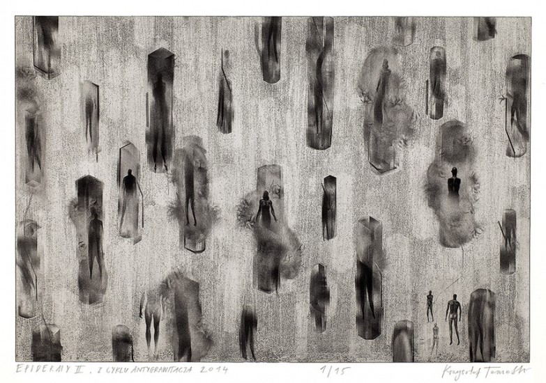 Epidermy II, z cyklu Antygrawitacja | alintaglio | 64×96 cm | 2015