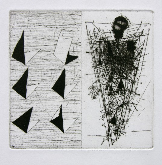 Profesor G. zmaga się intelektualnie | intaglio | 11x11,5cm | 2016