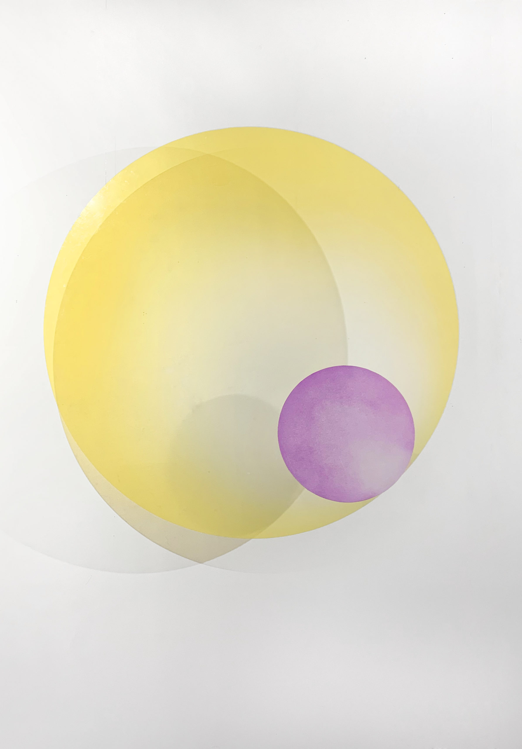 Kolor i światło III, akwatinta, druk cyfrowy, papier, pleksi, 150 x 150 cm, 2020