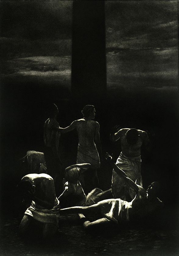2.	Światło, nastrój, emocje II, mezzotinta, 21 cm x 30 cm, 2020