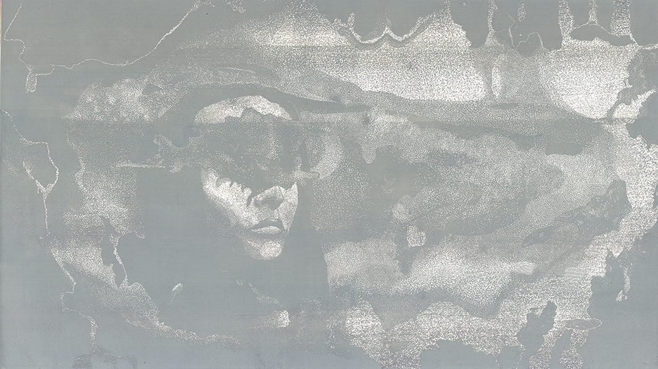 Obrazy z tyłu głowy, linoryt, 100 x 70 cm, 2021