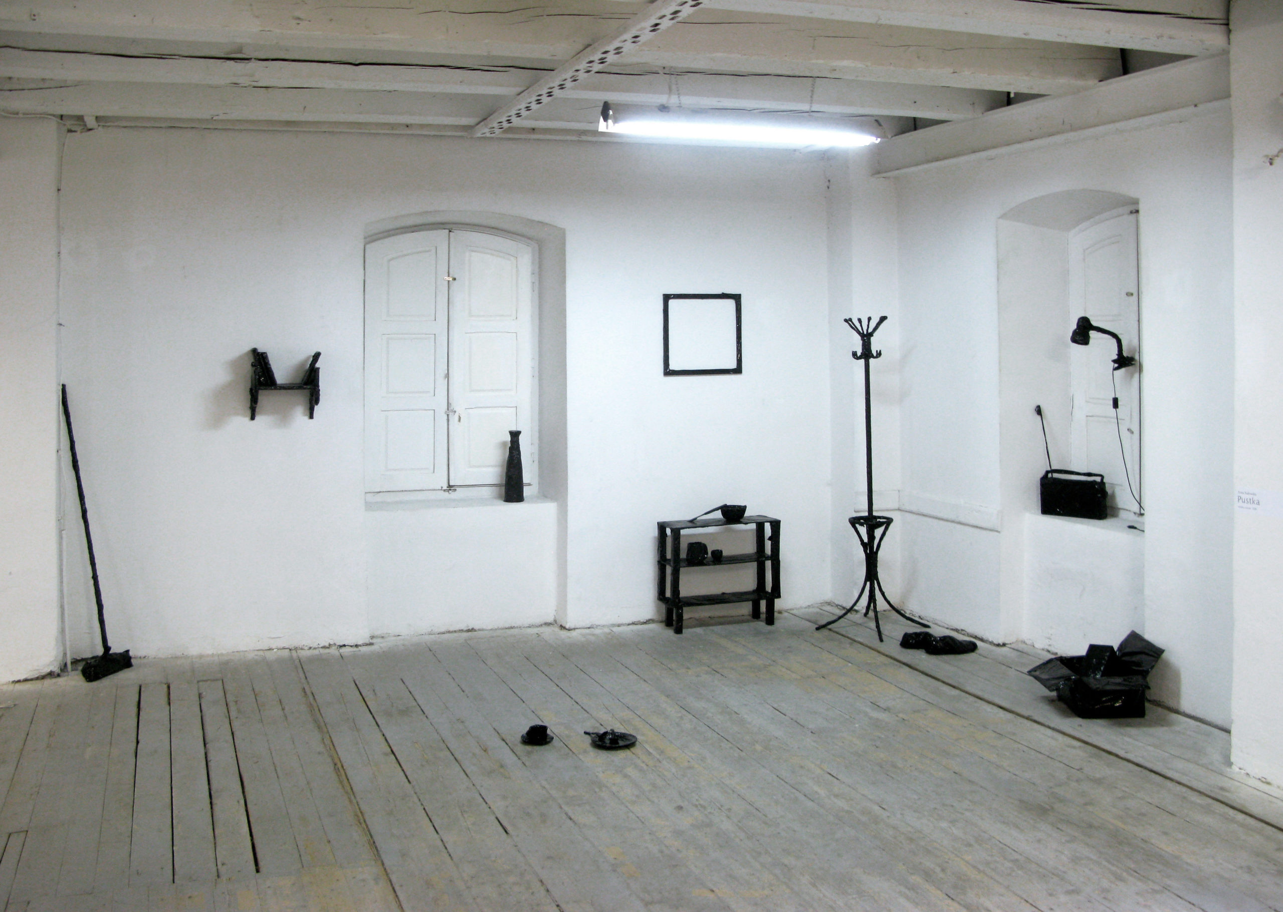 Emptiness installation, black stretch foil, 3 x 4 m, 2020