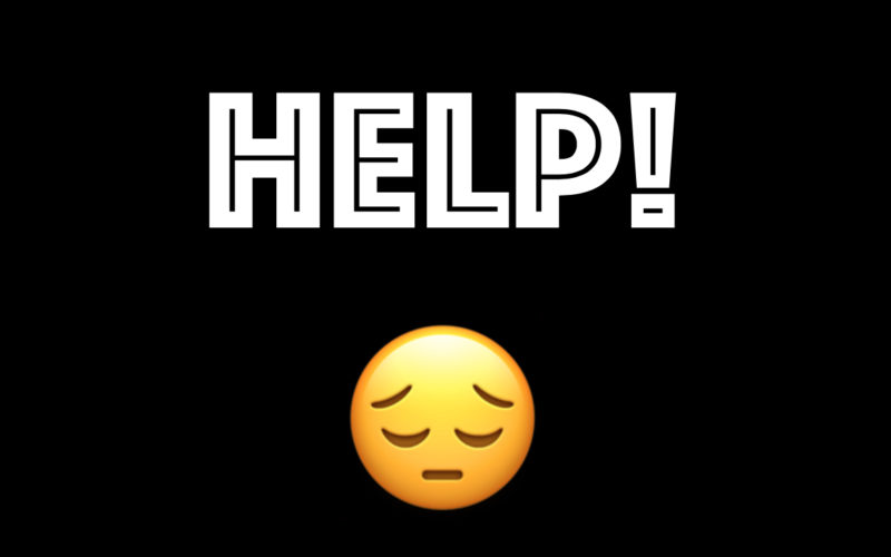 czarne tło, żłóty emotikon, smutek